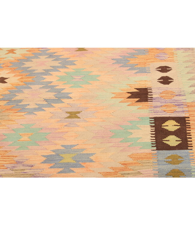 302x190cm Handgeweven Traditionele Kelim Vloerkleed Wol Tapijt