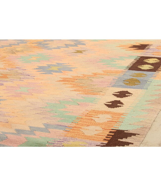 302x190cm Handwoven Traditional Kelim Area Rug Wool Carpet