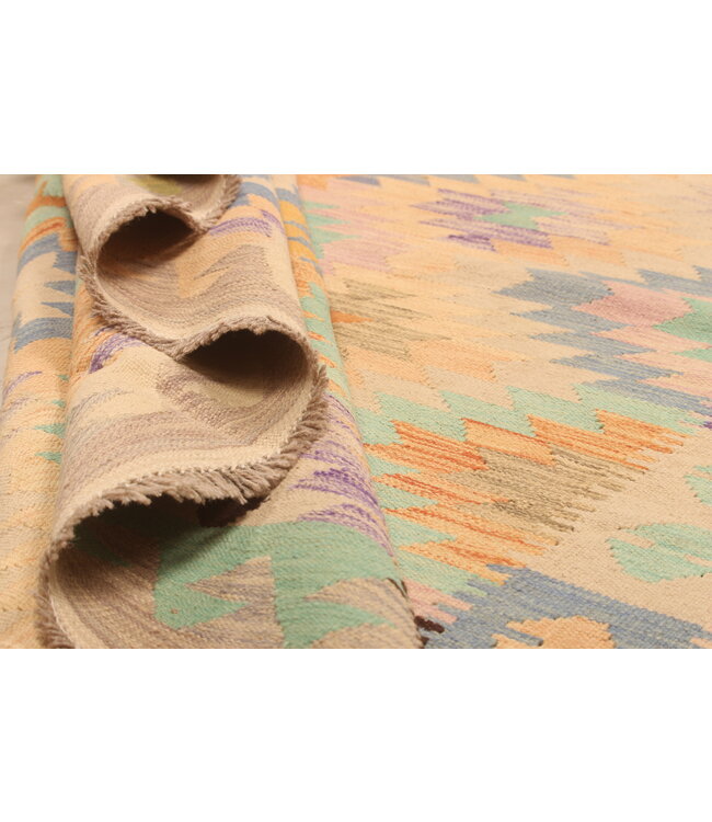 302x190cm Handwoven Traditional Kelim Area Rug Wool Carpet