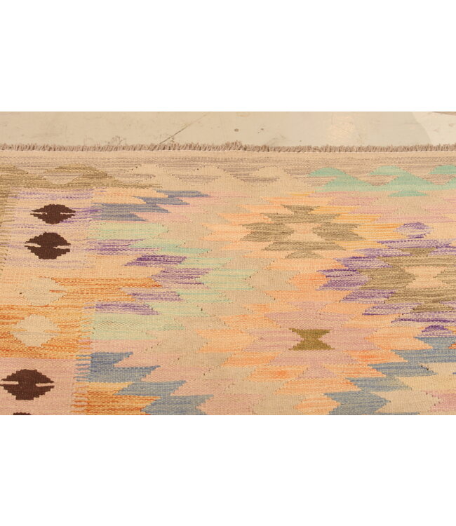 302x190cm Handwoven Traditional Kelim Area Rug Wool Carpet
