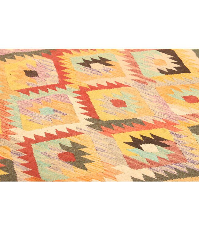 298x202cm Afghanischer orientalischer Wollteppich handgefertigter Kelim-Teppich