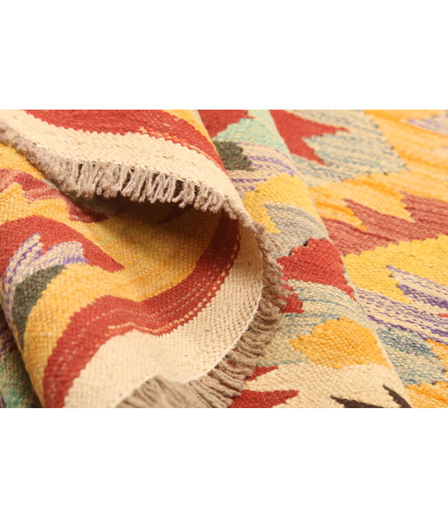 298x202cm Afghanischer orientalischer Wollteppich handgefertigter Kelim-Teppich