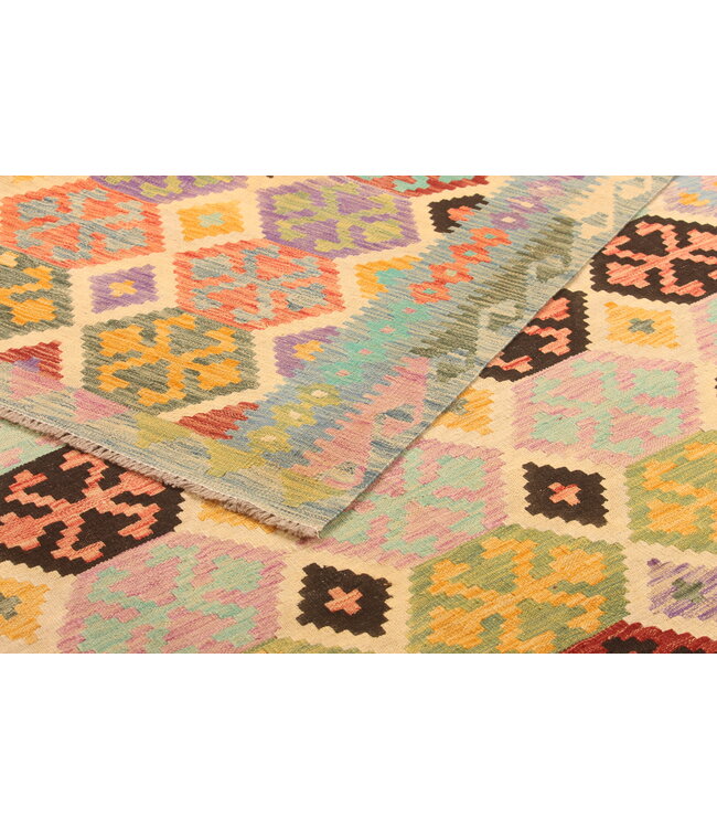 296x200cm Afghan Oriental wool carpet Handmade Kelim Rug