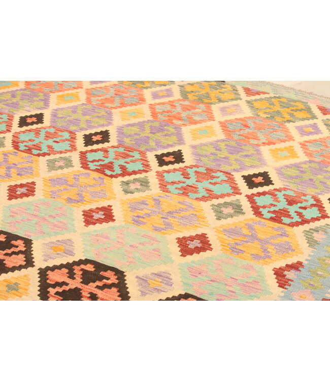 296x200cm Afghaans oosters wollen tapijt handgemaakt Kelim-kleed