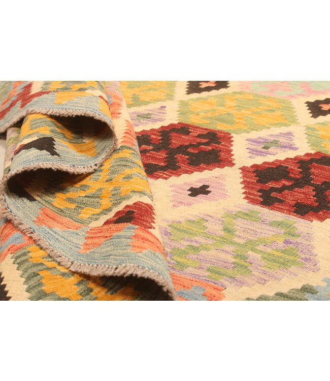 296x200cm Afghan Oriental wool carpet Handmade Kelim Rug