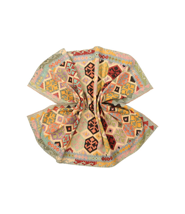 296x200cm Afghanischer orientalischer Wollteppich handgefertigter Kelim-Teppich