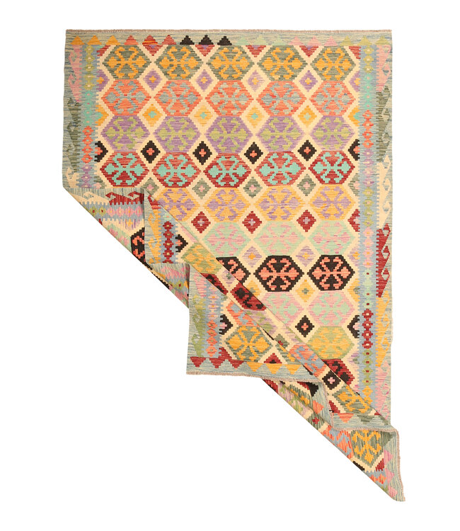 296x200cm Afghan Oriental wool carpet Handmade Kelim Rug