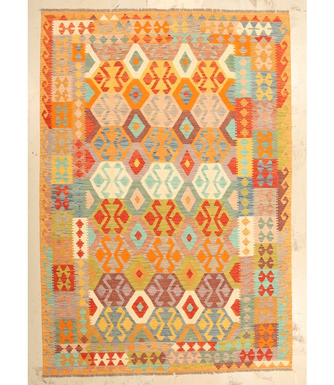 292x200cm Afghan Oriental wool carpet Handmade Kelim Rug