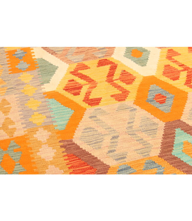 292x200cm Afghanischer orientalischer Wollteppich handgefertigter Kelim-Teppich