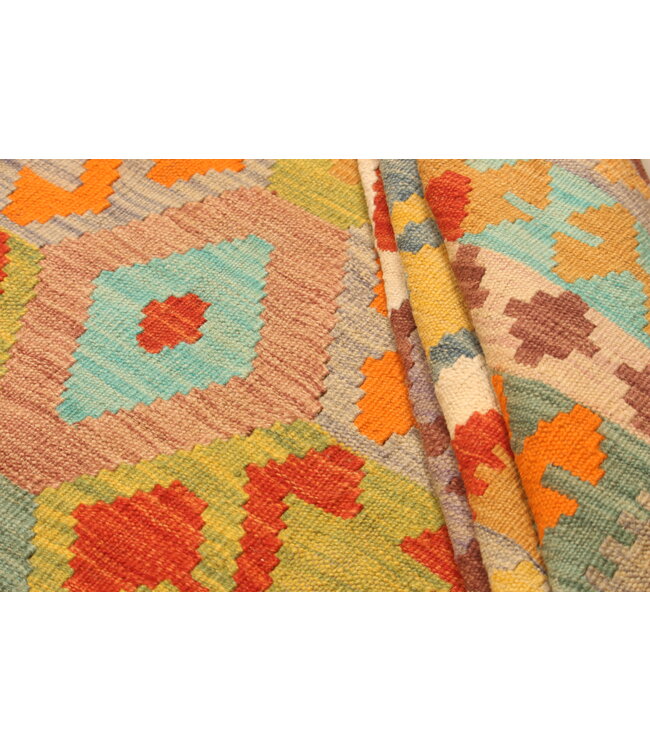 292x200cm Afghanischer orientalischer Wollteppich handgefertigter Kelim-Teppich