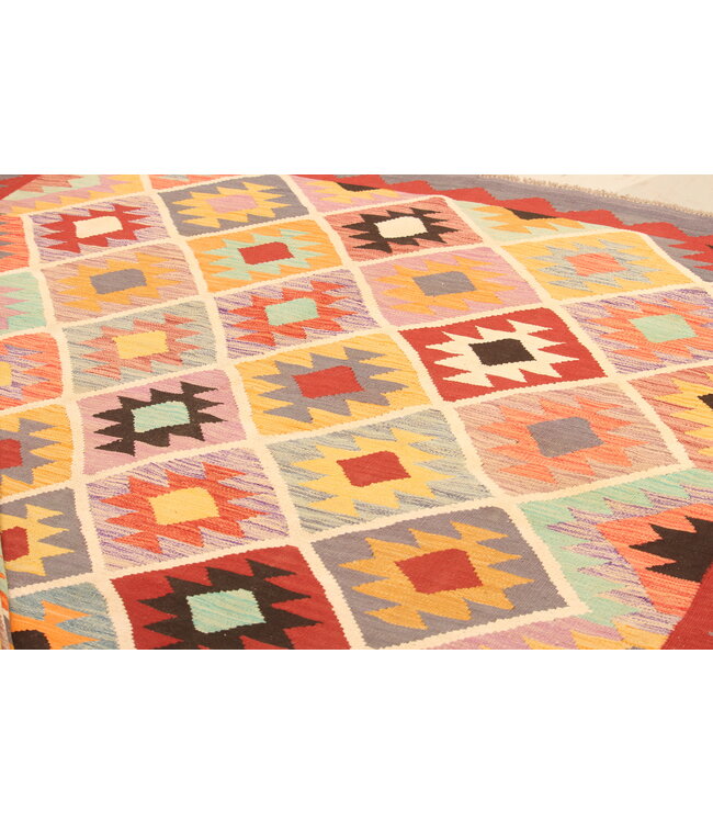 303x204cm Afghan Oriental wool carpet Handmade Kelim Rug