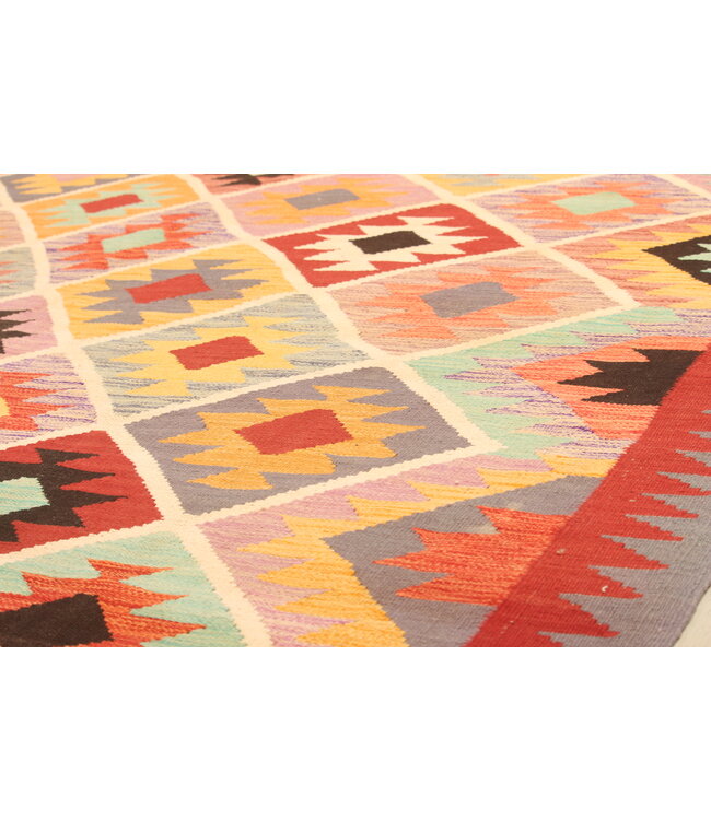 303x204cm Afghanischer orientalischer Wollteppich handgefertigter Kelim-Teppich