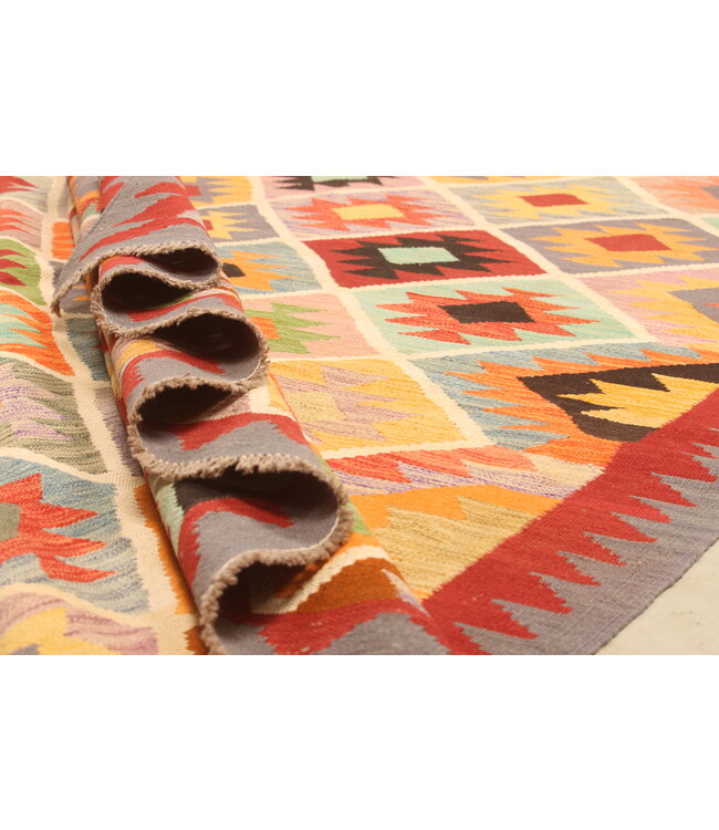 303x204cm Afghan Oriental wool carpet Handmade Kelim Rug