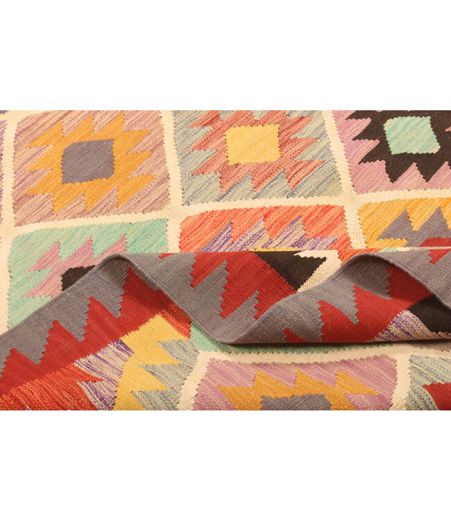 303x204cm Afghan Oriental wool carpet Handmade Kelim Rug