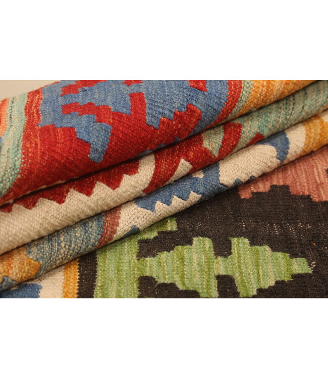 300x198cm Afghanischer orientalischer Wollteppich handgefertigter Kelim-Teppich