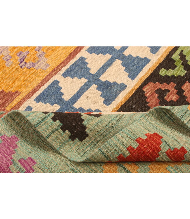 300x198cm Afghanischer orientalischer Wollteppich handgefertigter Kelim-Teppich