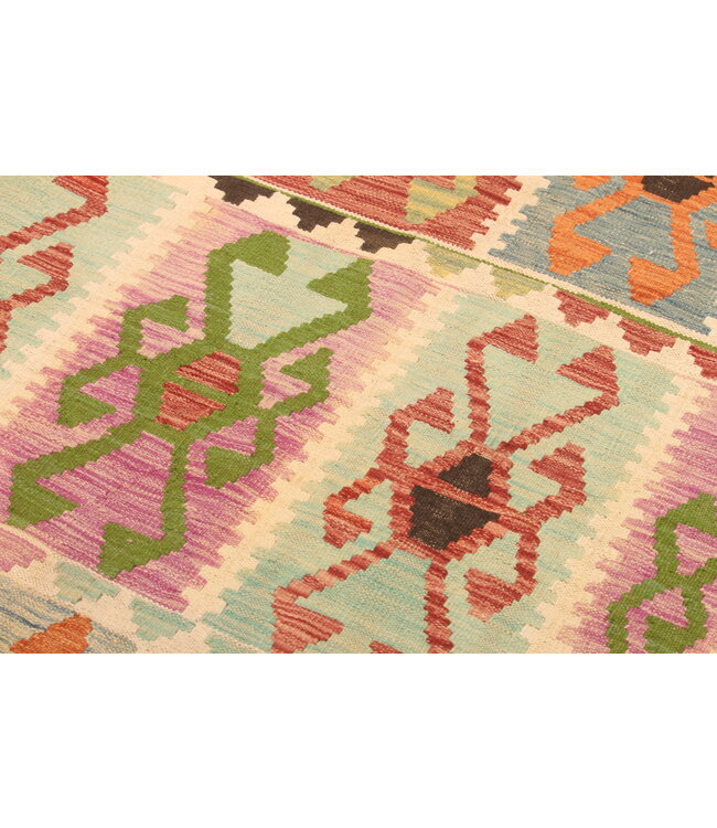 308x204cm Handgewebter Traditioneller Kelim Teppich Woll