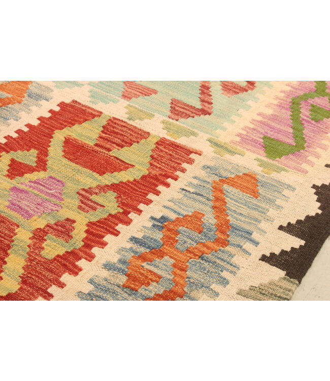 308x204cm Handgewebter Traditioneller Kelim Teppich Woll