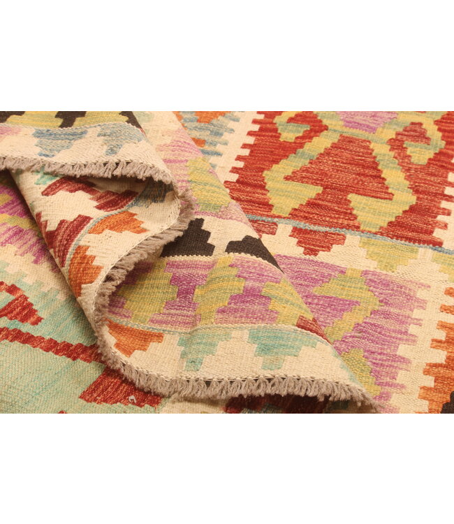 308x204cm Handgewebter Traditioneller Kelim Teppich Woll