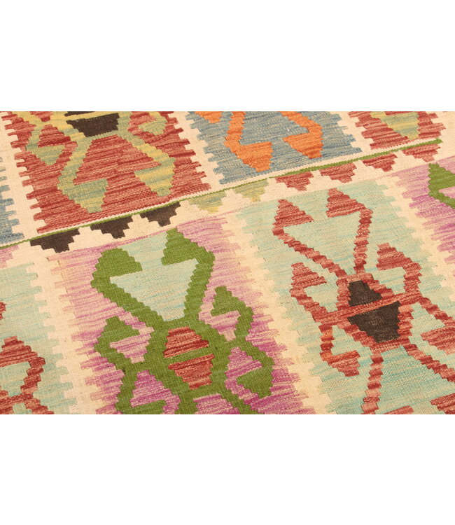 308x204cm Handgewebter Traditioneller Kelim Teppich Woll