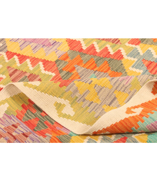 301x201cm Handgeweven Traditionele Kelim Vloerkleed Wol Tapij