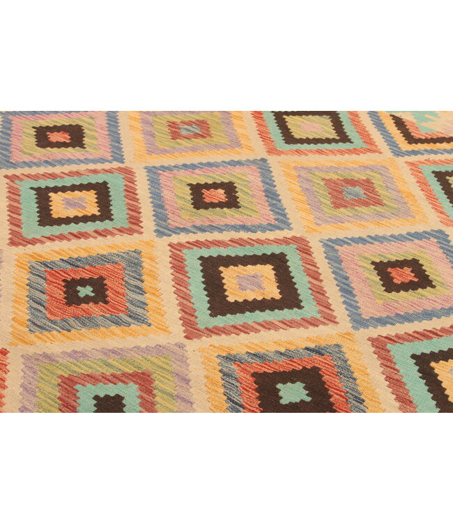 294x202cm Handgeweven Traditionele Kelim Vloerkleed Wol Tapijt