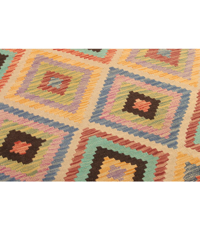 294x202cm Handgeweven Traditionele Kelim Vloerkleed Wol Tapijt