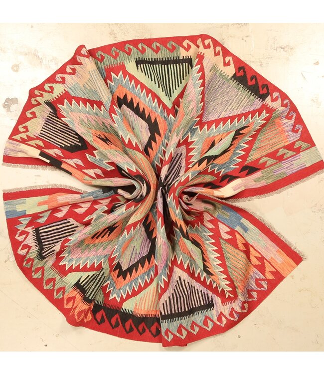 297x194cm Afghanischer orientalischer Wollteppich handgefertigter Kelim-Teppich