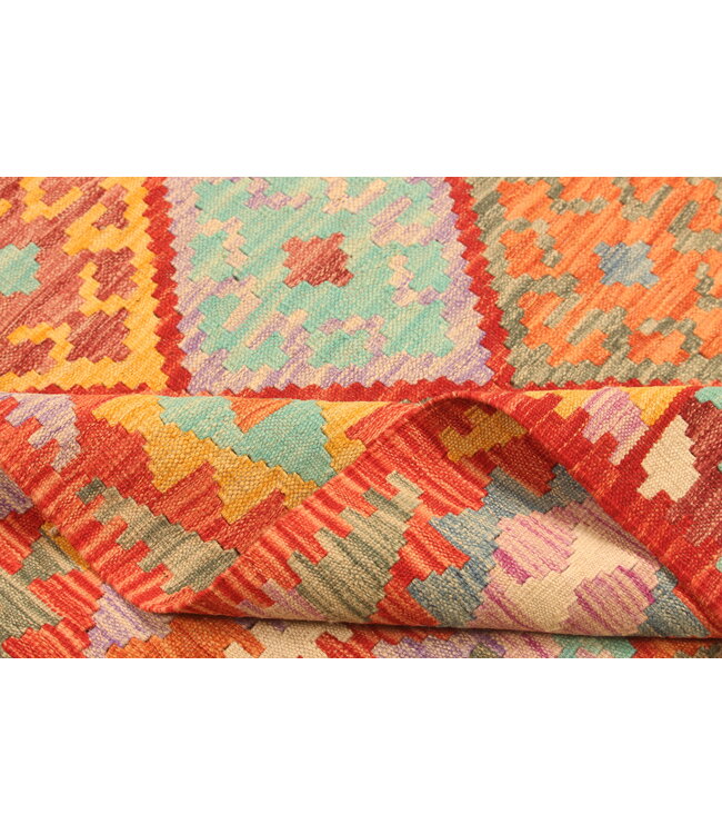 292x203cm  Afghanischer orientalischer Wollteppich handgefertigter Kelim-Teppich