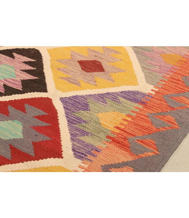 298x203cm Handgeweven Traditionele Kelim Vloerkleed Wol Tapijt