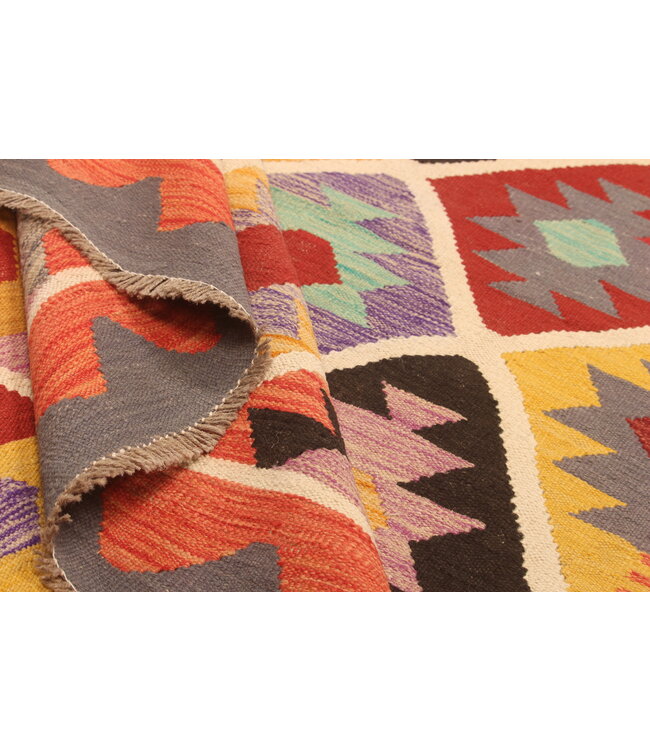 298x203cm Handgewebter Traditioneller Kelim Teppich Woll