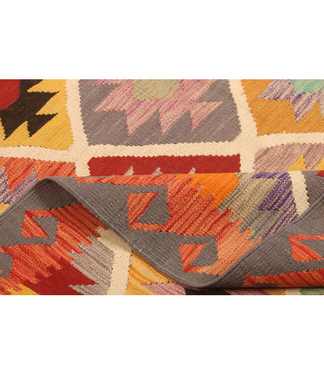 298x203cm Handgewebter Traditioneller Kelim Teppich Woll