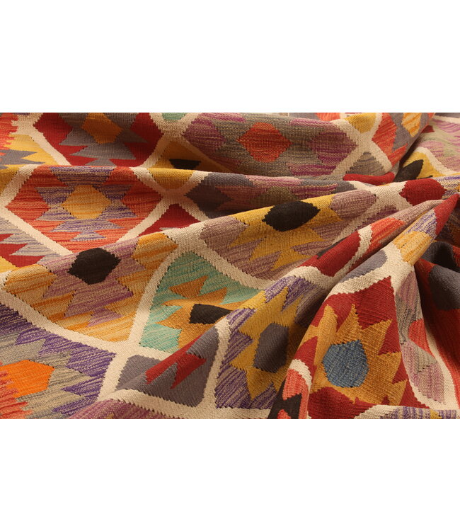 298x203cm Handwoven Traditional Kelim Area Rug Wool Carpet