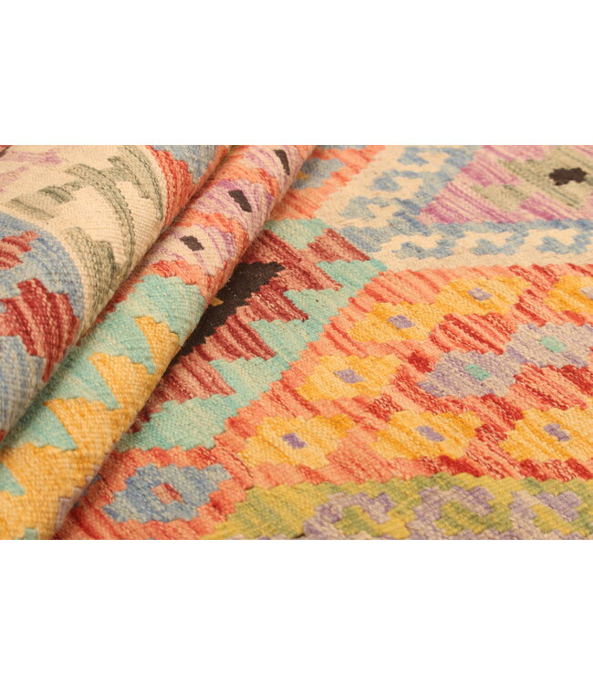 301x207cm Handgewebter Traditioneller Kelim Teppich Woll