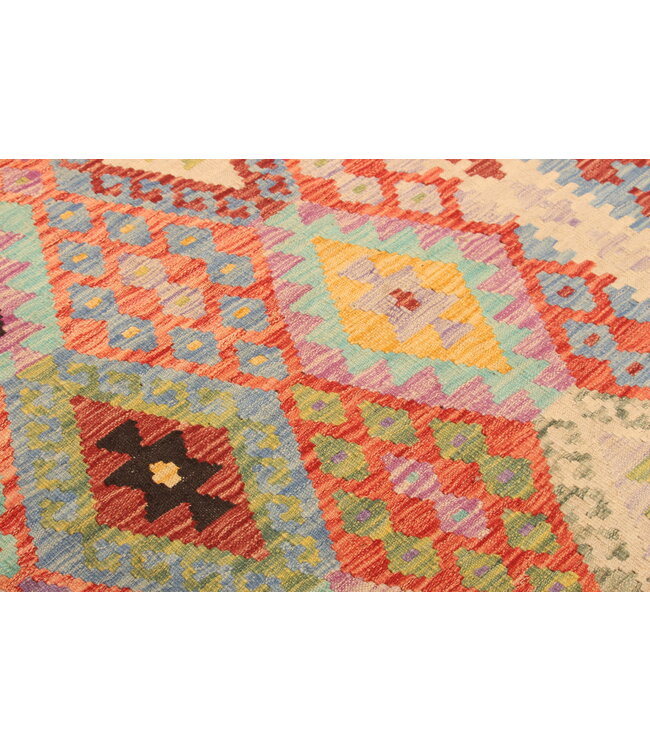 301x207cm Handgewebter Traditioneller Kelim Teppich Woll