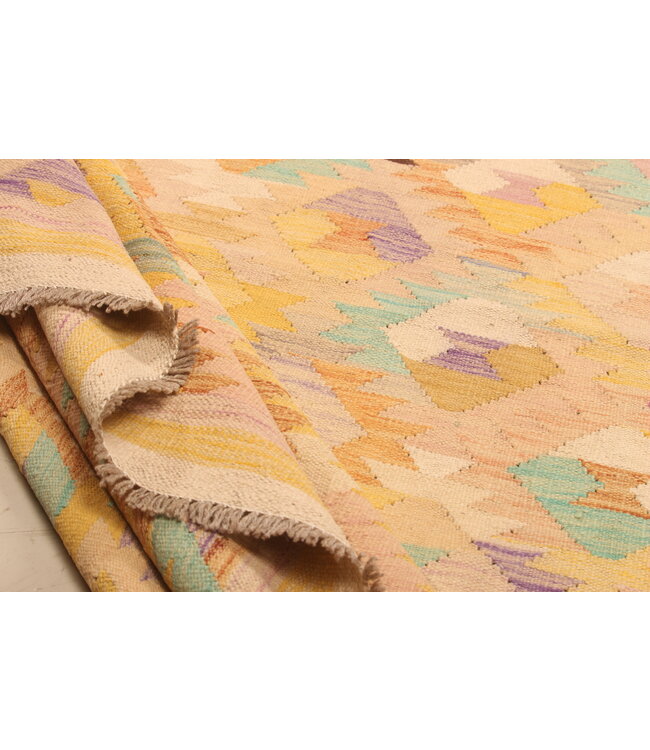 298x200cm Handgewebter Traditioneller Kelim Teppich Woll