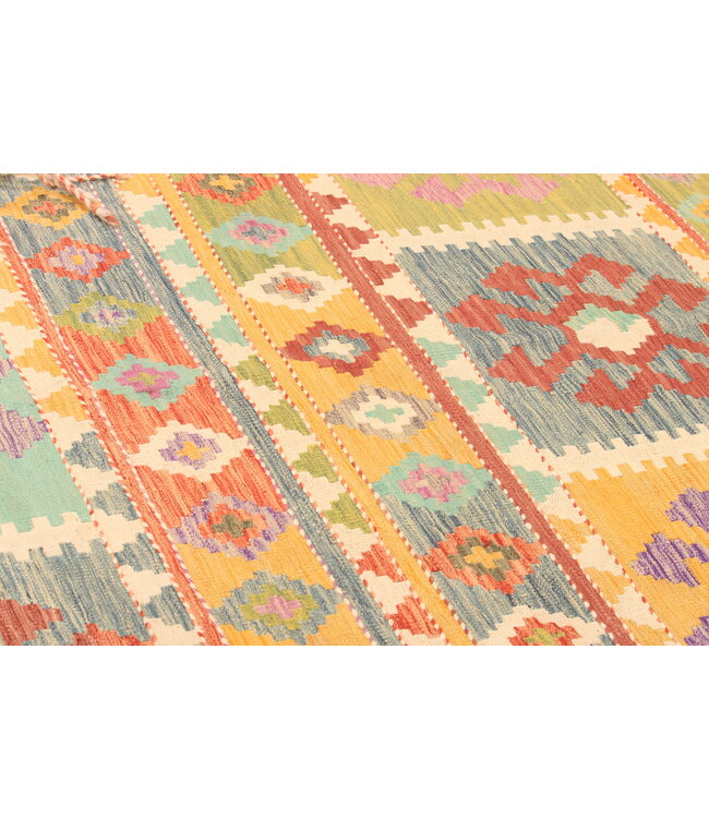 302x200cm Handgewebter Traditioneller Kelim Teppich Woll