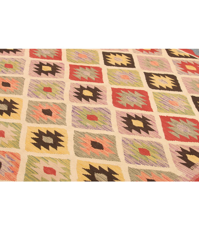 309x200cm Afghanischer orientalischer Wollteppich handgefertigter Kelim-Teppich