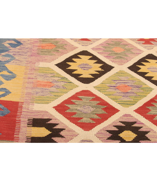 309x200cm Afghanischer orientalischer Wollteppich handgefertigter Kelim-Teppich