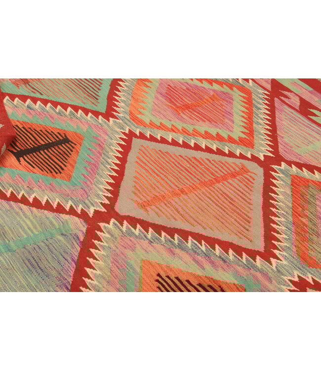 293x190cm Handgewebter Traditioneller Kelim Teppich Woll