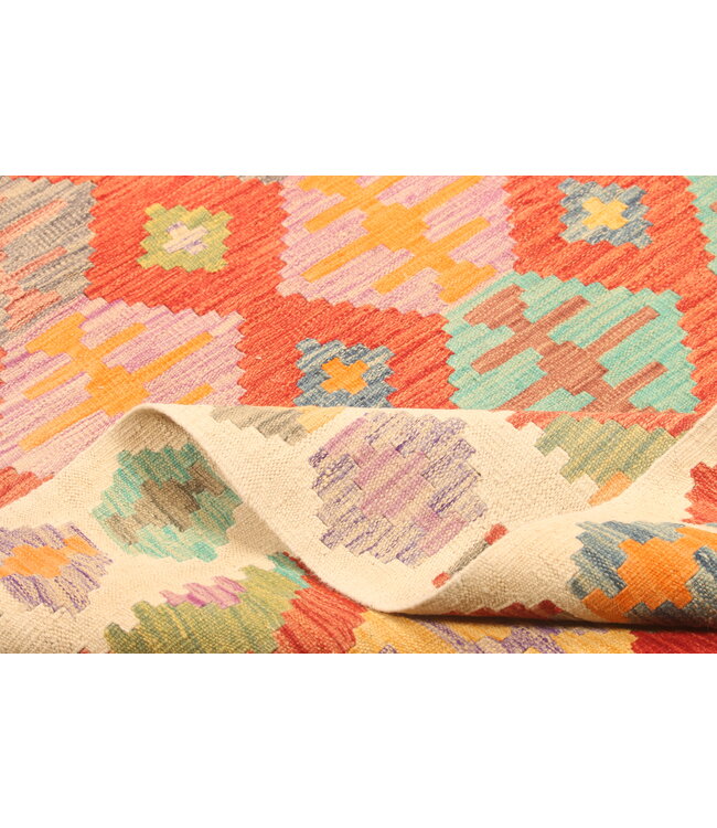 289x200cm Mooie handgeweven Kelim vloerkleed wollen oosterse tapijt