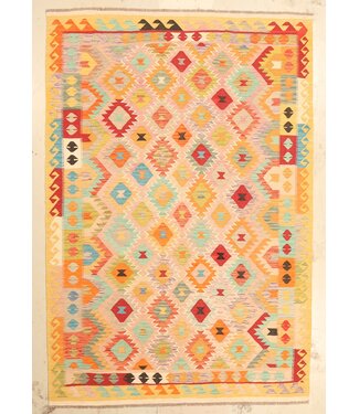 Kelimshop 276x200cm Mooie handgeweven Kelim vloerkleed wollen oosterse tapijt Kelimshop 276x200cm Mooie handgeweven Kelim vloerkleed wollen oosterse tapijt