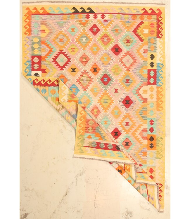 276x200cm Schöner teppich handgewebter Kelim-Wollteppich Orientalischer Teppich