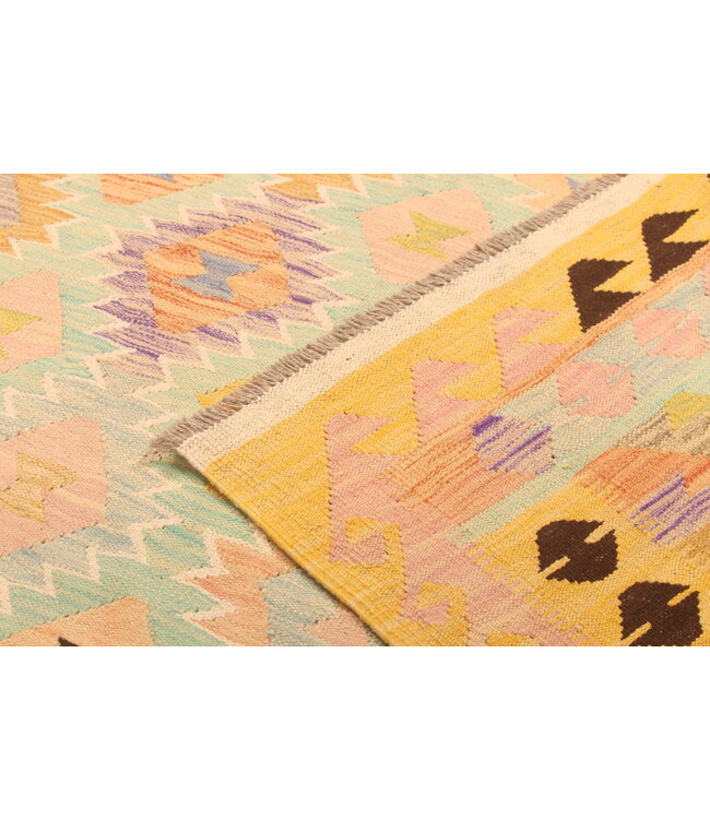 297x203cm Afghanischer orientalischer Wollteppich handgefertigter Kelim-Teppich