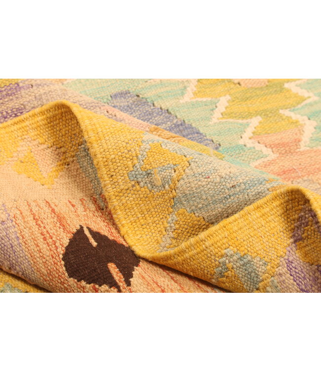 297x203cm Afghanischer orientalischer Wollteppich handgefertigter Kelim-Teppich