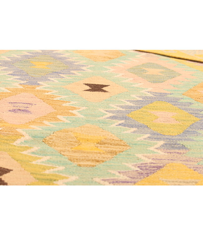 297x203cm Afghanischer orientalischer Wollteppich handgefertigter Kelim-Teppich