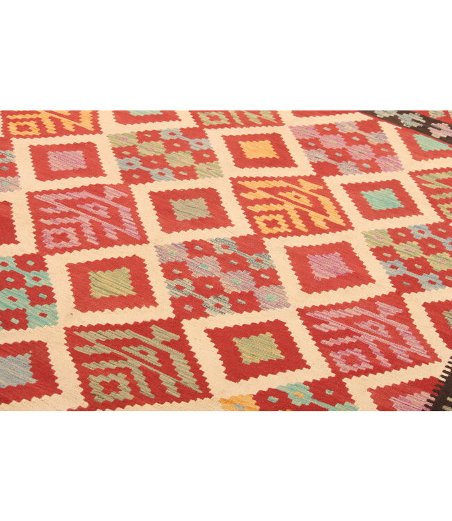 299x204cmAfghan Oriental wool carpet Handmade Kelim Rug