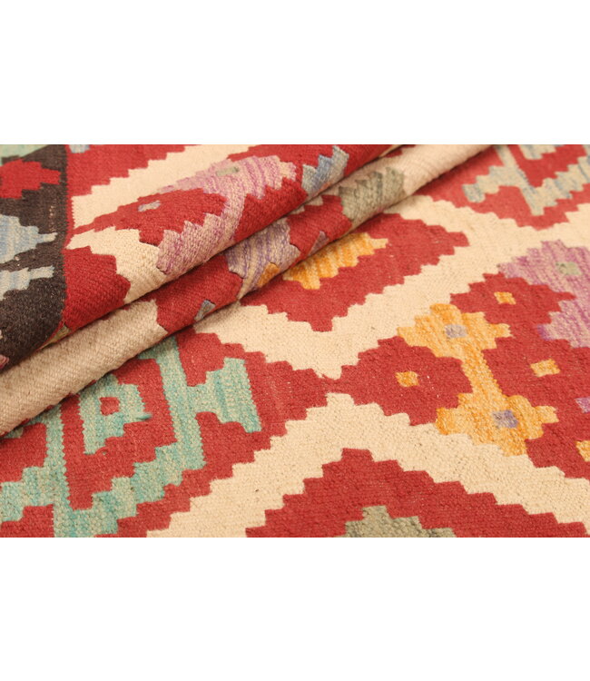 299x204cm Afghanischer orientalischer Wollteppich handgefertigter Kelim-Teppich