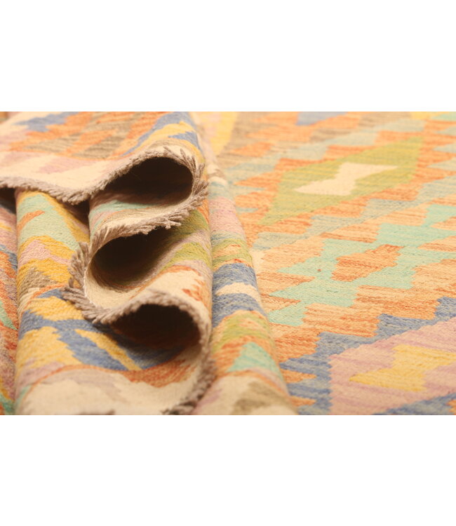 297x200cm Afghan Oriental wool carpet Handmade Kelim Rug