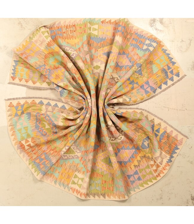 297x200cm Afghanischer orientalischer Wollteppich handgefertigter Kelim-Teppich